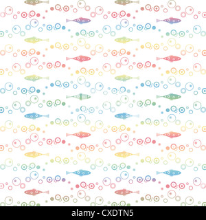 Modèle de points de la bulle transparente et les poissons Banque D'Images