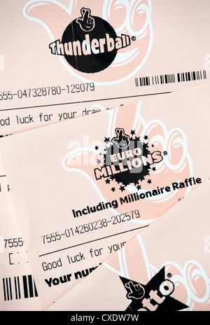 Euro Millions loterie nationale uk Angleterre Billets Banque D'Images