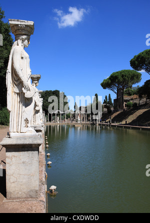 La Villa d'Hadrien, Canopus Canal, Site du patrimoine mondial de l'UNESCO, Tivoli, Rome, Latium, Italie, Europe Banque D'Images