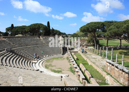 Amphithéâtre, d'Ostia Antica, Rome, Latium, Italie, Europe Banque D'Images