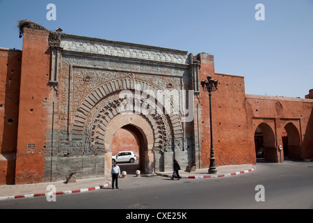 City Gate près de Kasbah, Marrakech, Maroc, Afrique du Nord, Afrique Banque D'Images