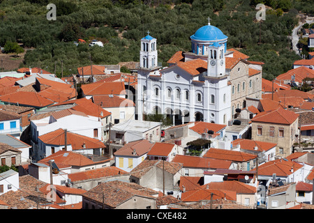 Église de la Sainte Trinité, Pagondas, Samos, îles de la mer Égée, Grèce Banque D'Images