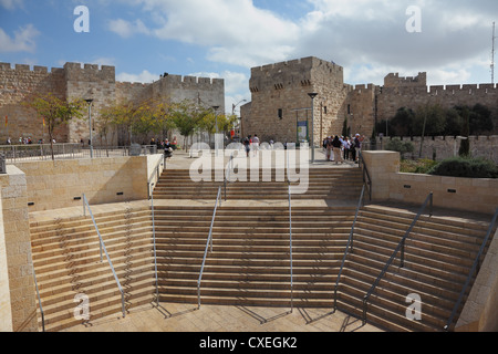 La porte de Jaffa à Jérusalem Banque D'Images