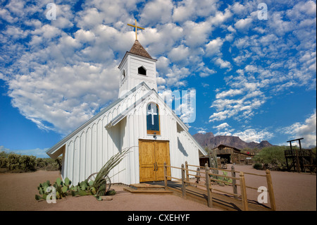 Vieille église de l'Ouest dans les montagnes de l'Arizona, Sperstion Banque D'Images