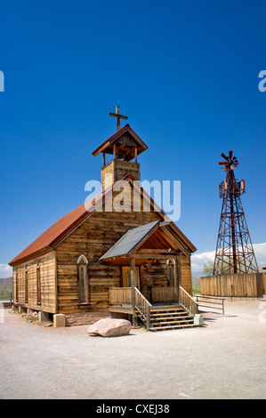 L'Église chrétienne du Nouveau Testament. Goldfield Ghost Town, Arizona. Banque D'Images