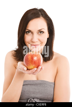 Woman Eating Hamburger Banque D'Images