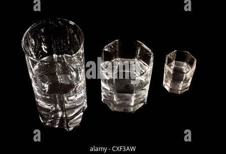 Trois différents verres Banque D'Images