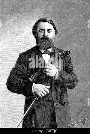 Joseph Joachim, le violoniste Hongrois, 1831-1907, chef d'orchestre et compositeur, Banque D'Images