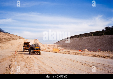 Twyford down road protester ,défrichage de l'extension M3 coupe craie de Winchester. Banque D'Images