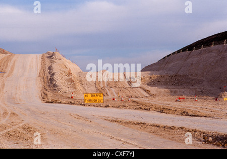 Twyford down road protester ,défrichage de l'extension M3 coupe craie de Winchester. Banque D'Images