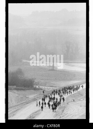 Mars : le long de la route de la M3 de Winchester. Twyford down Banque D'Images