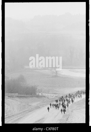 Mars : le long de la route de la M3 de Winchester. Twyford down Banque D'Images