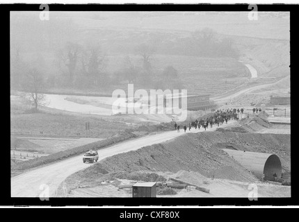 Mars : le long de la route de la M3 de Winchester. Twyford down Banque D'Images