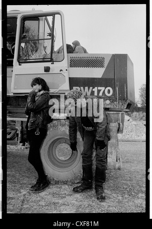 Manifestants stoppent terrassement . M3 de Winchester. Twyford down Banque D'Images