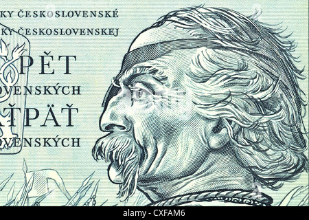 À partir de 1961 billets tchécoslovaques. Dvacet Korun Pet / Vingt-cinq couronnes. Jan Zizka Banque D'Images