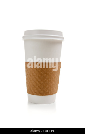 Tasse à café en papier blanc Banque D'Images