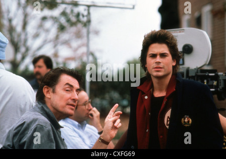 JOEL SCHUMACHER (DIRECTEUR) SUR SET 'ST ELMO'S FIRE' ROB LOWE JOLS 014 MOVIESTORE COLLECTION LTD Banque D'Images