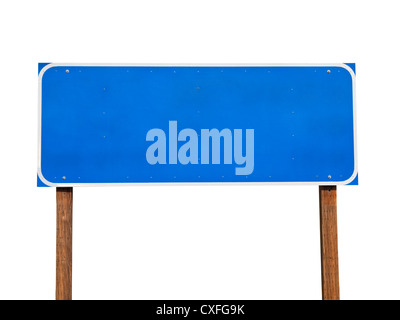 Bleu Blanc isolé sign with clipping path. Banque D'Images