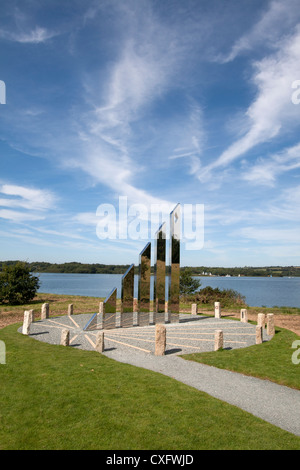 Sundial au parc régional de Roadford Lake. Construit pour commémorer le Jubilé de diamant de la reine Elizabeth II - Roadford Lake, Broadwoodwidger, Lifton Devon Royaume-Uni Banque D'Images