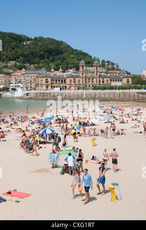 San Sebastian, en Espagne, de la plage et mer Banque D'Images