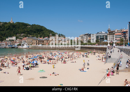 San Sebastian, en Espagne, de la plage et mer Banque D'Images