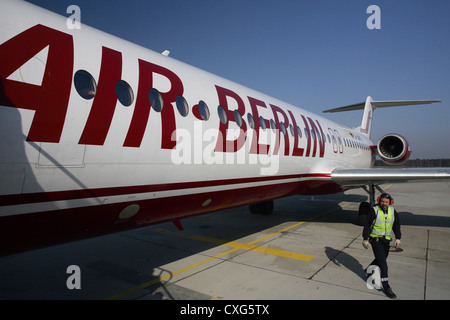 Berlin, Air Berlin avion à l'aéroport de Tegel Banque D'Images