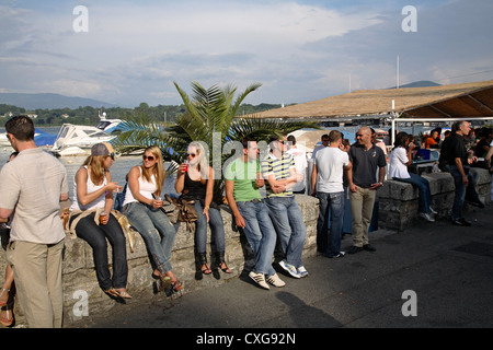 La Suisse, Genève, le Lac Léman, le Bar LA TERRASSE Banque D'Images