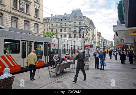 La Suisse, Genève, Rue du Marche Banque D'Images