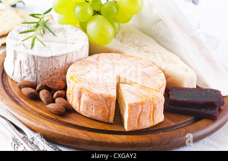 Assiette de fromages Banque D'Images