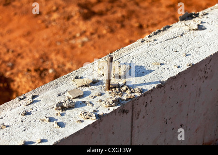 Utilisé dans une armature armature de fondation en béton. Banque D'Images