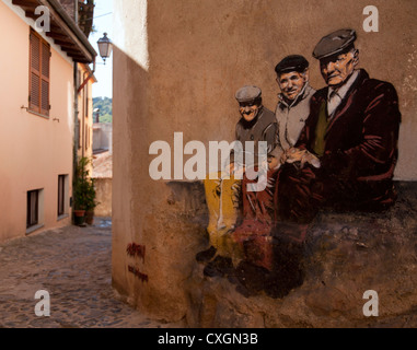 Fresque à Santu Lussurgiu village Sardaigne Italie Banque D'Images