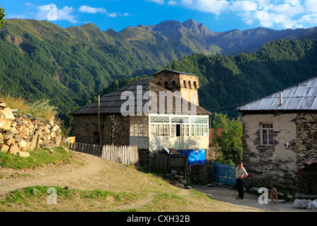 Village de Montagne Iprari, Kala communauté, Géorgie Banque D'Images