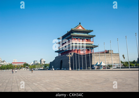 Zhengyangmen tower , situé au côté sud de la place Tiananmen, à Beijing Banque D'Images