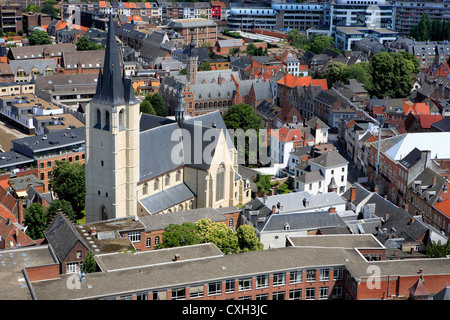 Vue de la ville de St Rombouts cathédrale clocher, Mechelen, Belgique Banque D'Images