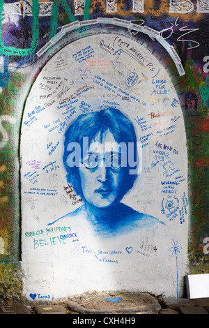 John Lennon Wall à Prague République Tchèque Banque D'Images