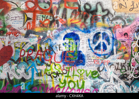 John Lennon Wall à Prague République Tchèque Banque D'Images