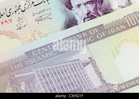 Banque centrale de la République islamique d'Iran 100 billets Rial iranien Banque D'Images