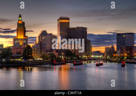 Image HDR de l'horizon de Providence, Rhode Island Banque D'Images