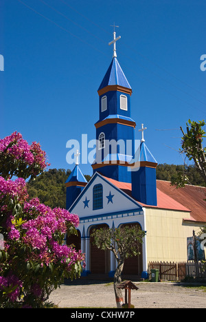 Le Chili, Chileo198-3687 Elk Island, Tenaun, Iglesia de Nuestra Sonora Del Patrocinio de Tenuan 1837 Église Banque D'Images