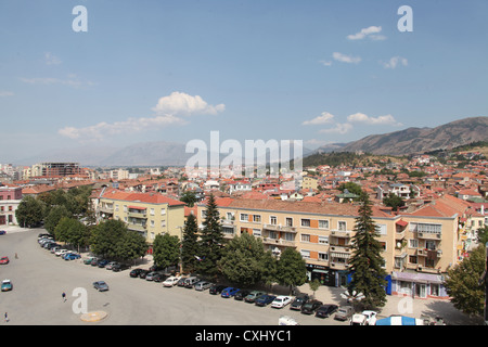 Ville albanaise de Korçë Banque D'Images