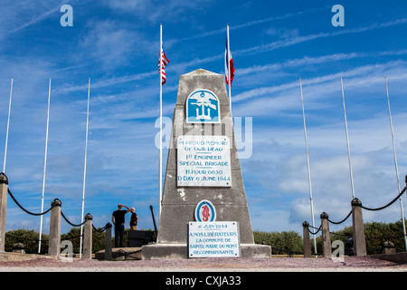 1re brigade spéciale du génie D-Day Monument, Utah Beach, Sainte-Marie-du-Mont, Normandie, France Banque D'Images