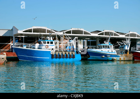 Bateaux de pêche dans le port de Dieppe, commune française située dans le département de la Seine-Maritime et la région Haute-Normandie France Banque D'Images