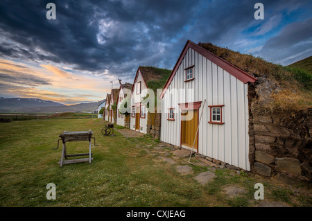 Laufas Museum, le nord de l'Islande old style ferme engazonnés Banque D'Images