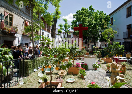 'Dia de la cruz' / Jour de la Croix, festival, Granada, Espagne Banque D'Images