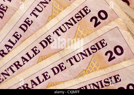 Dinar tunisien Notes 20 Banque D'Images