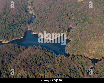 Lac artificiel de château Trakošćan, la Croatie d'air Banque D'Images