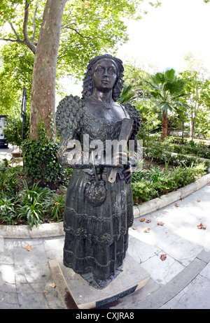 Statue de bronze de Goyesca Damas Parc Alameda Ronda Espagne Banque D'Images