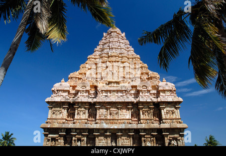 Onzième siècle temple de Shiva dans Gangaikondacholapuram, Tamil Nadu, Inde. Banque D'Images