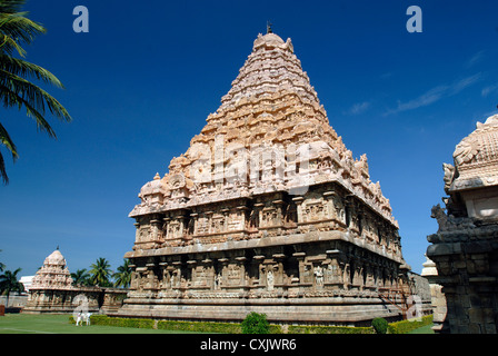 Onzième siècle temple de Shiva dans Gangaikondacholapuram, Tamil Nadu, Inde.site du patrimoine mondial de l'Unesco Banque D'Images