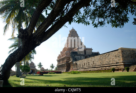 Onzième siècle temple de Shiva dans Gangaikondacholapuram, Tamil Nadu, Inde.site du patrimoine mondial de l'Unesco Banque D'Images